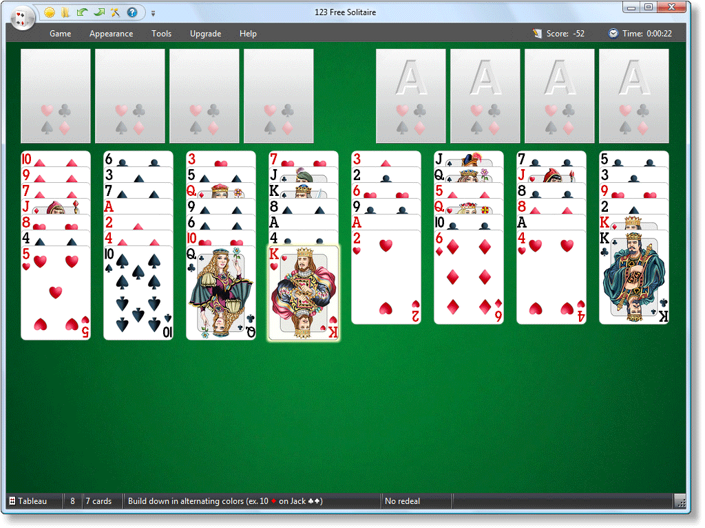 Screenshot of 123 Free Solitaire - Card Games Suite