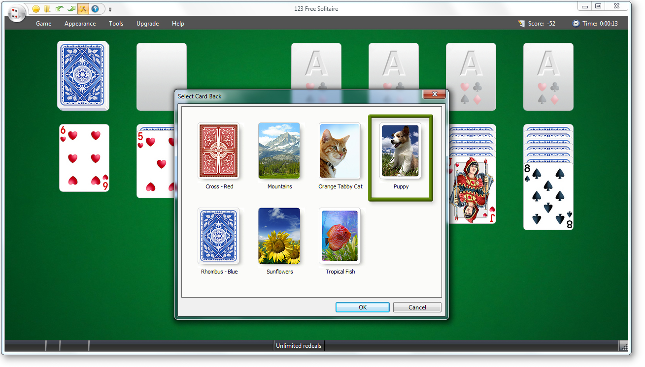 123 Free Solitaire - Customize screenshot